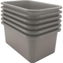Teacher Created Resources Gray Small Plastic Storage Bin 6-Pack (TCR2088581)