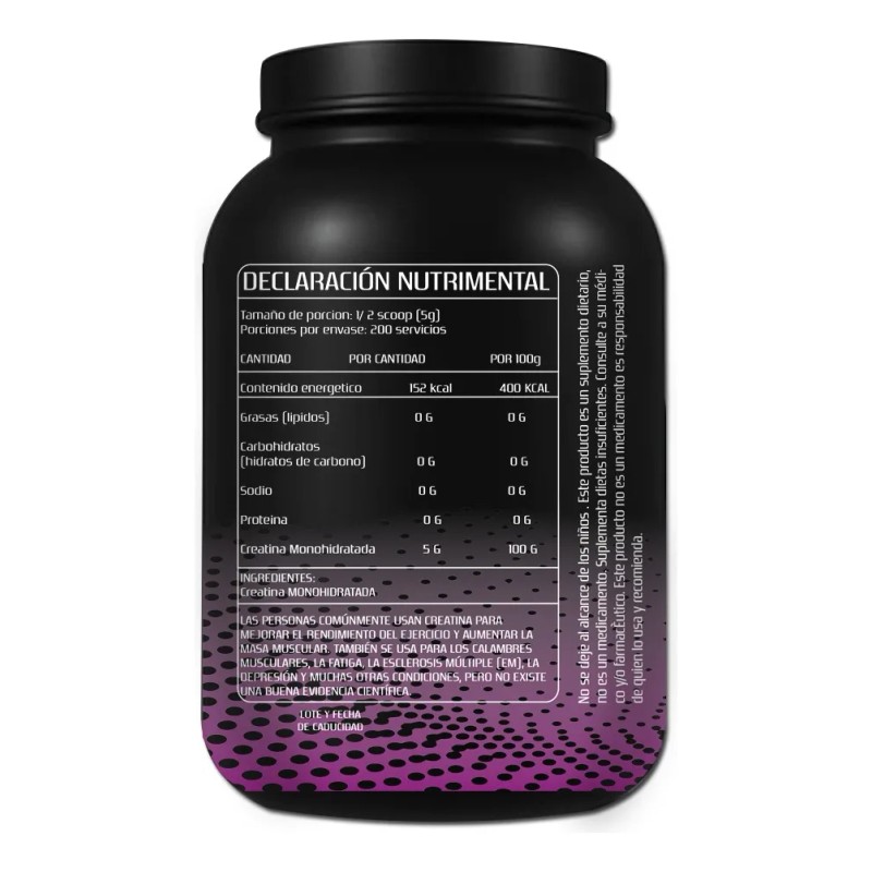 Creatina Monohidratada Fast Protein 1kg 200 Servicios Varios Moras-