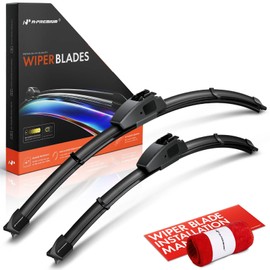 A-Premium Pack of 2 Front Windshield Wiper Blades with Wear Indicator & Towel - Compatible with Toyota Corolla 2002-2008, Sienna 1998-2003 - 24" and 18", Hook Connector, Left and Right