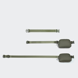 𝗙𝗟𝗬𝗢𝗢𝗞 Unisex Mini 𝗕𝗲𝗹𝘁 𝗕𝗮𝗴 and Extender Strap, Adjustable Strap Nylon Cross Body Sling Bag for Workout, Running, Traveling, Hiking., Grey Sage, One Size, Two Way Plastic Zipper