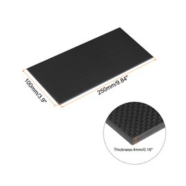 MECCANIXITY 2 Pcs Carbon Fiber Sheet 250×100×4mm Glossy Surface Pultruded Flat Carbon Fiber Board Plate Plain Weave Panel Sheet for Kites RC Airplane