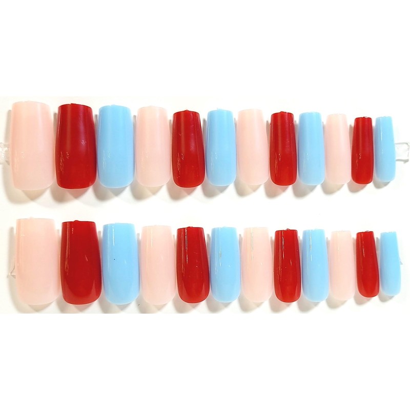 Press On Nail and Fingerless Glove Gift Set (Turquoise Red,