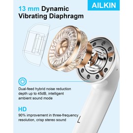 Wireless Earbuds, Bluetooth Ear Buds 5.4 HiFi Stereo, Wireless Headphones with 4 ENC Noise Cancelling Mics, 40H IP7 Waterproof LED Digital Display Headphones Bluetooth for Sports, Workout