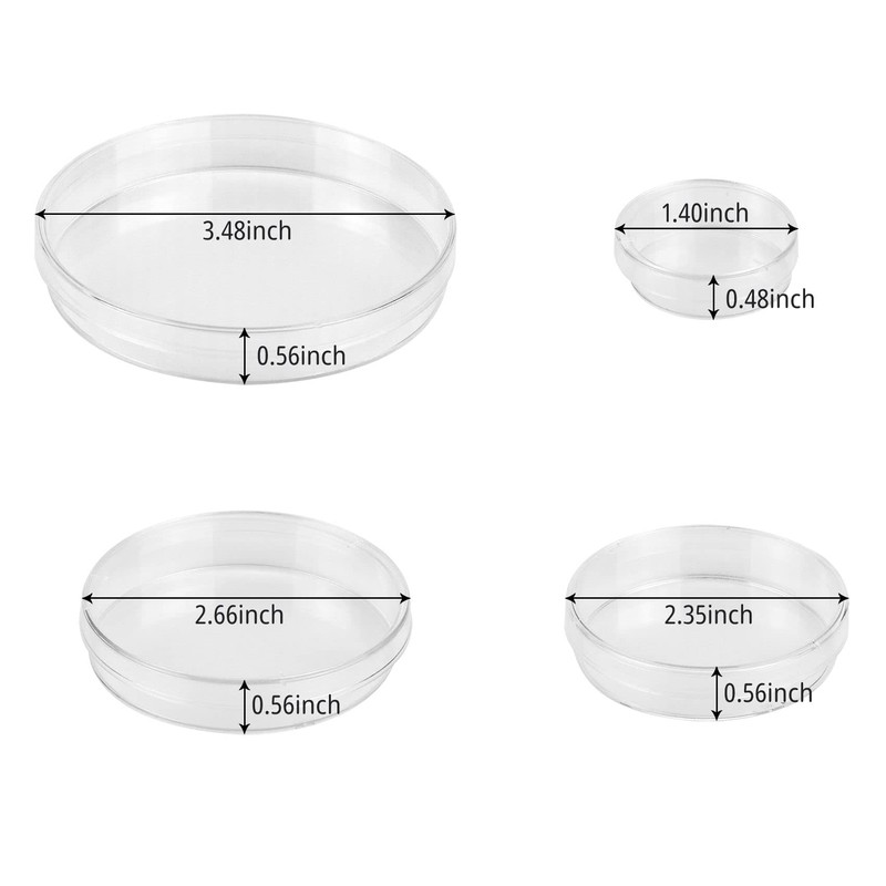 5 Pcs Plastic Petri Dish, Sterile Bacterial Culture Dish, Laboratory