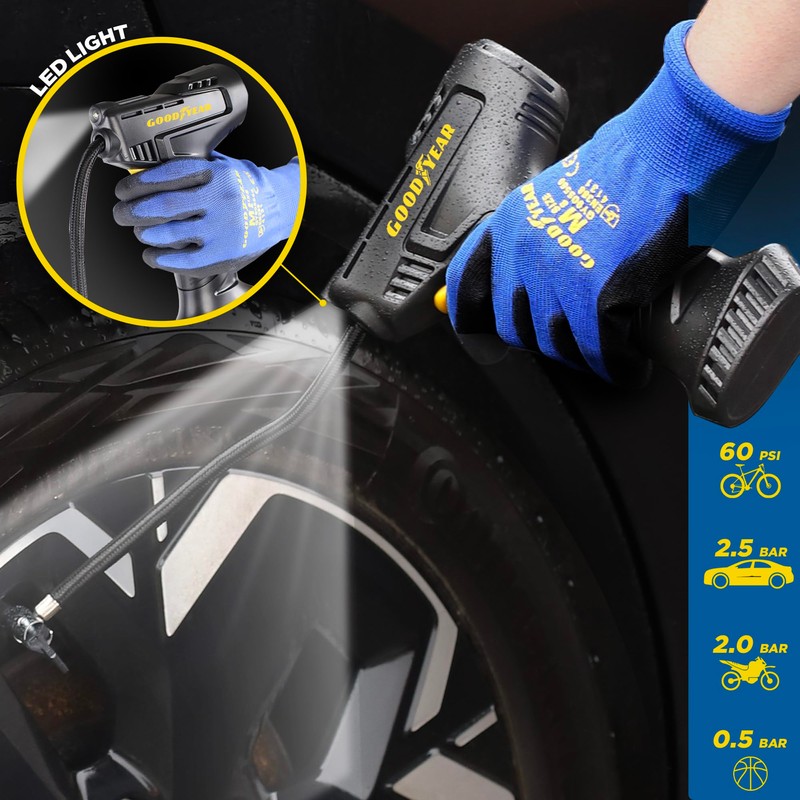 Goodyear Heavy Duty Pro Tyre Inflator - Efficient Power Supply
