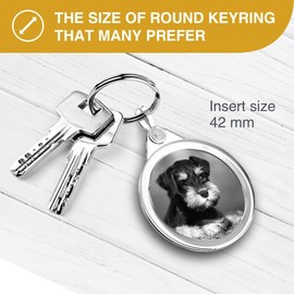 Destination Vinyl ltd 1 x Photo Keyring - Miniature Schnauzer Dog Puppy |Keychain|Keyring|Charm| #36467