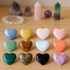 12 Pcs Healing Crystals Heart Stones Set, Healing Crystals with
