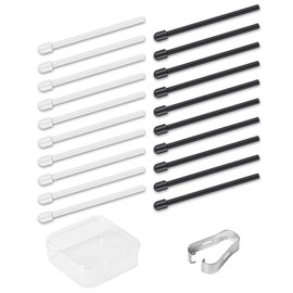 20pcs Maker Pen Tips, with Clip And Storage Box Stylus Pen Nibs Replacement Smooth Marker Pen Nibs Compatible with Remarkable 2, No Pen Included (Black + White)