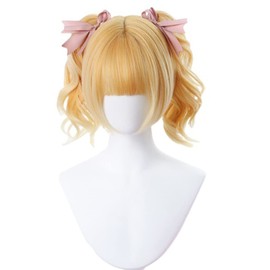 Lolita Wig, Harajuku Style, GAL Set, Blonde, Twin-Tails, Long, Curly Wig, Heat Resistant, For Disguise Wigs, Costume Accessories, Parties, Festivals, Events, Fashionable, Cosplay Wig