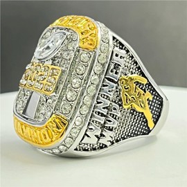 Custom 2025 Fantasy Football League Championship Trophy Rings Prize with Display Case (Silver,9)