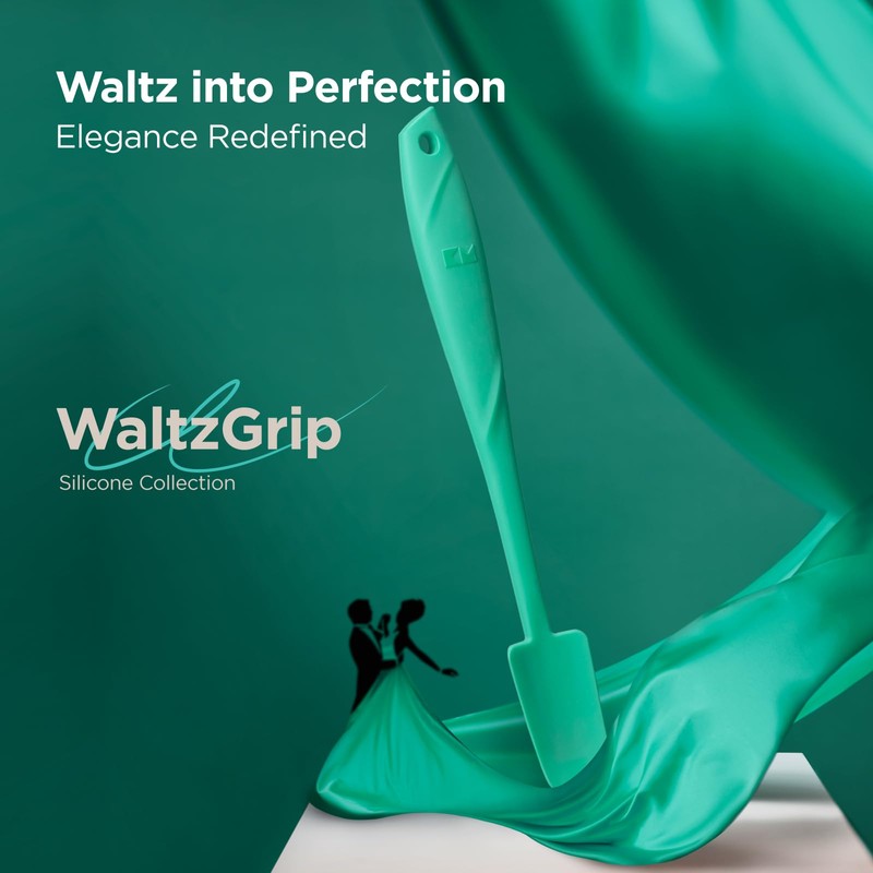 Kitchen Mama WaltzGrip Platinum Silicone Jar and Can Spatula Utensil