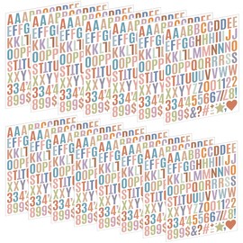 1470 Letter Stickers 15 Sheets Alphabet Stickers Number Small 1 Inch Vinyl Self-Adhesive Stick on Letters for Scrapbooking Water Bottles Cup DIY Crafts Sign Labels Notebook Mailbox (15, Boho)