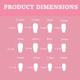 24 Pcs Press On Nails, Pink Fake Nails, Acrylic Full Cover False Nails for Women and Girls, Nail Glue Included