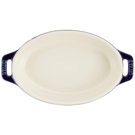 staub Dish 40508-598 Oval Dish Grand Blue 6.7 inches (17 cm) Ceramic Au Gratin Dish, Oven Safe