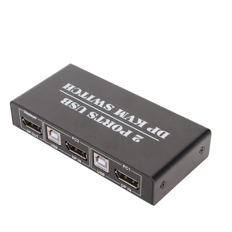 DisplayPort KVM Switch 2 Ports 4K 60Hz Dual Mode Aluminum