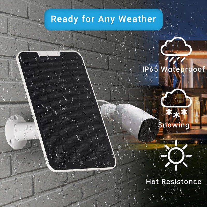 Upgrade 2 Pack 5W Solar Panel Charging Compatible with Arlo