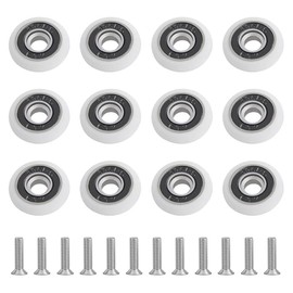 Gotetiso Pack of 12 Shower Cubicles Rollers Sliding Door Glass Door Rollers 23 mm Plastic Ball Bearing Guide Roller for Shower Cubicle Door with Screws