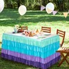 Pufogu 6ft Mermaid Tutu Table Skirt, Tutu Ruffled Tablecloth for