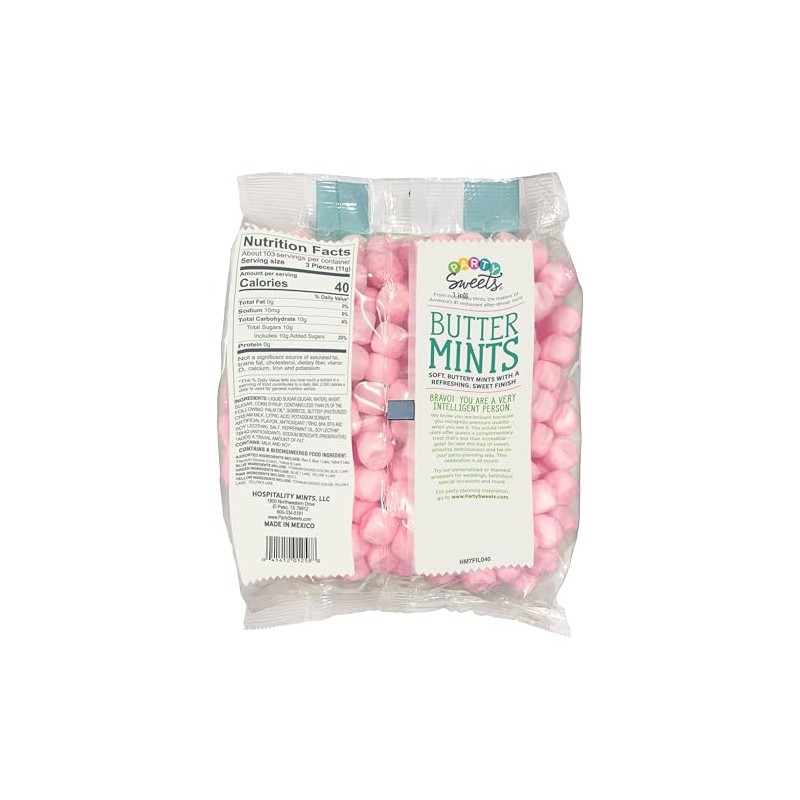Party Sweets Pink Buttermints, 2.5 Pound, Appx. 350 pieces from