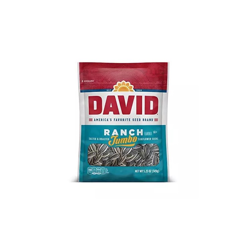 David Seeds Jumbo Sunflower Ranch Flavor, 5.25-Ounce Bag (Pack of