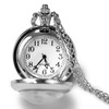 Silver-tone fantasy pocket watch, illustrated pendant necklace, parure « Peter