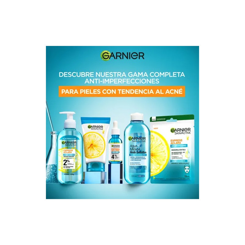 Garnier Express Aclara Mascarilla Facial Antiacné, Uso Día y Noche,