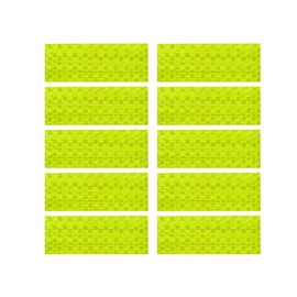 VekAuto 10 Pcs Reflective Stickers, 3.11"x1.18" Rectangle Shape Safety Tape Reflector Universal for Cars Trucks Trailers Waterproof PET Fluorescent Yellow