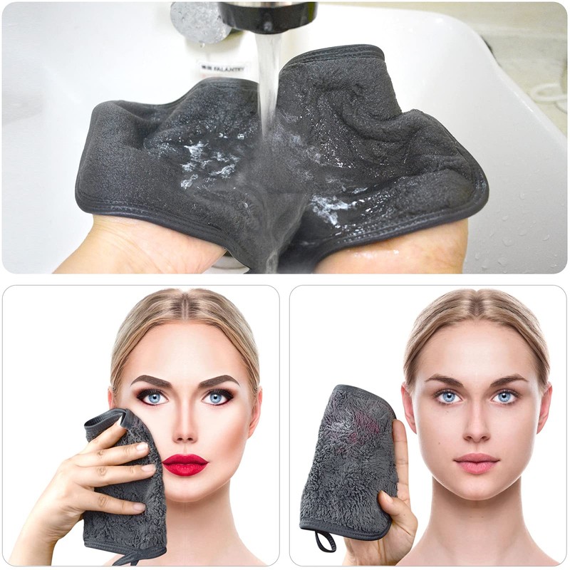 KinHwa 6 Pack Microfibre Face Cloth Flannel Makeup Remover Cloth