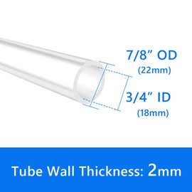 Quickun 3/4" ID Silicone Tubing, 3/4" ID x 7/8" OD Food Grade Silicone Tube, High Temp Hose for Wine Making Brewing (9.84Ft)