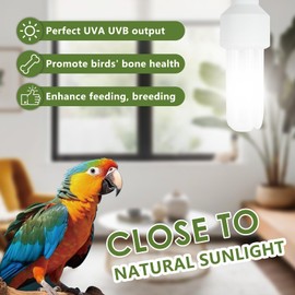 LUCKY HERP UVA UVB Light Bulb for Birds 2.4 UVB 20W Compact Flourescent Lamp for All Kinds Captive Birds