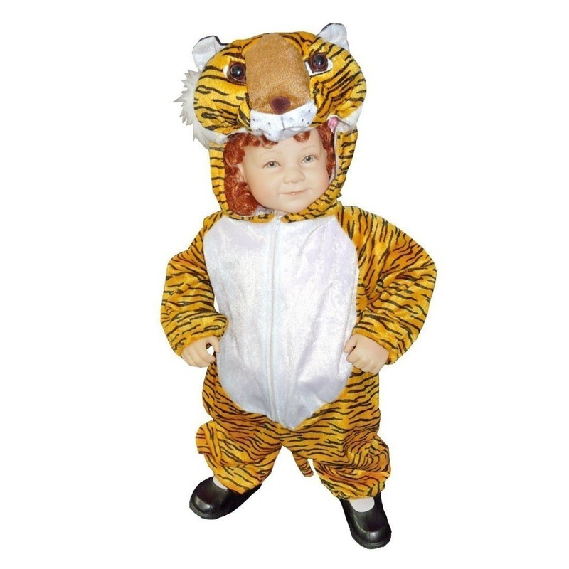 Ikumaal Tiger Costume AN28, Sizes 74-128cm, for Babies/Toddlers, for Carnivals/Parties,