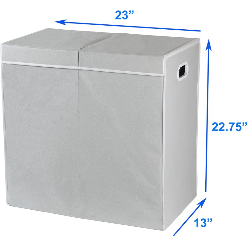 Simple Houseware Double Laundry Hamper with Lid and Removable Bags,
