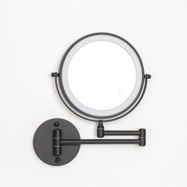 LED Bathroom Mirror，Bathroom Mirror with LED Light，Lighted Makeup Mirror with 3 Color Modes, Dimmable Light, Bathroom Mirror with Smart Touch Makeup Mirror, LED Makeup Vanity Mirror (Black)