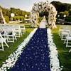 ROMANKAS Glitter Aisle Runner for Wedding Ceremony Navy Blue Aisle