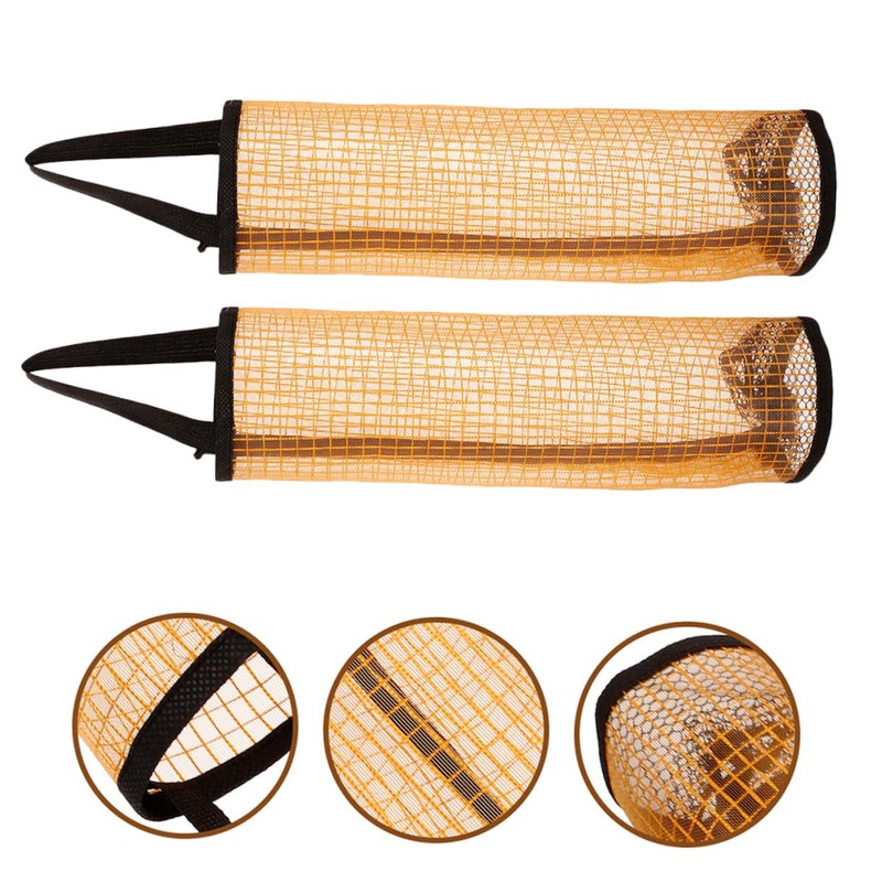 Kisangel 5pcs Tennis Ball Storage Pouches Wall Mounted Mesh Organizer