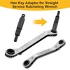 Hex Key Adapter for Straight Service Ratcheting Wrench, Fits for