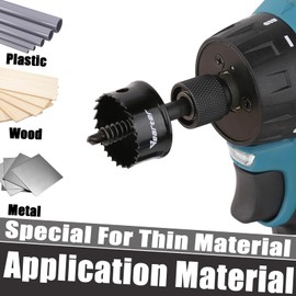 Vearter 3PCS/Set M42 Bi-Metal Hole Saw Kit, 7/8'' to 1-3/8'' Thin Wall Bimetal Cobalt Drill, Hole Cutter with Pilot Drill Bit for Plastic, Wood, Sheet Metal, Plaster, PVC, Steel Plate, Drywall