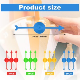 XIHIRCD 12pcs Game Spinners, 3.94inch Plastic Spinners Arrow Game Spinners 4 Color Board Game Spinners Prize Spinning Wheel Twister Fidget Spinner Replacement for Classroom Activities DIY Toy Projects