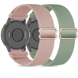 EverAct 18/20/22mm Nylon Elastic Straps Compatible with Garmin Vivoactive 4S/Garmin Venus 2/Venu 2S,Garmin Venu/Venu Sq/Vivoactive 5&3,Garmin Venu 2/Venu 3/Vivoactive 4 for Women Men
