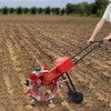 Manual Seeder Hand-Push Garden Seeder, Garden Push Seeder Walk-Behind Row