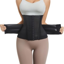 Waist Cincher Belly Tummy Control Shapewear Women Wrap Corset Trimmer Belt Waist Trainer Shaper For Women (Black, Large)