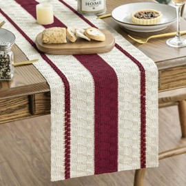 Artoid Mode - Camino de mesa rústico tejido de granja rojo, decoración de mesa de comedor para decoración de fiesta en el hogar, 12 x 72 pulgadas