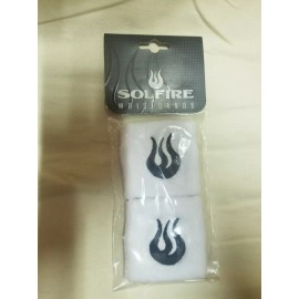 solfire New Solfire Athletic Sweat Wristbands. White With Black Flame.