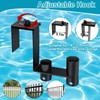 2packs Adjustable Pool Fence Hooks Metal Pool Tool Organizer and
