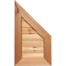 Ekena Millwork 24"W x 28"H Half Peaked Top Right (29"W x 35 3/8"H Frame Size) 11/12 Pitch: Primed, Functional, Smooth Pine Gable Vent w/Brick Mould Face Frame