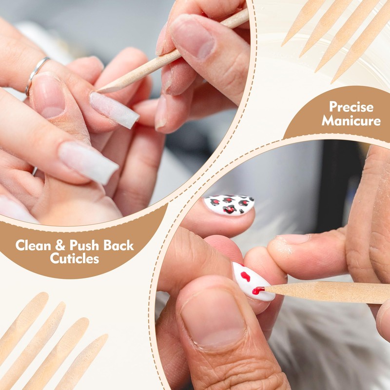 4.5 Inch Orange Wood Sticks for Nails, AHIER 100PCS Wooden