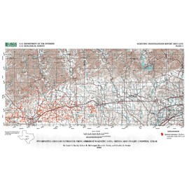 Historic Pictoric Map : Distribution of igneous Rocks in Medina and Uvalde Counties, Texas, as inferred from aeromagnetic Data, 2008 Cartography Wall Art : 36in x 24in