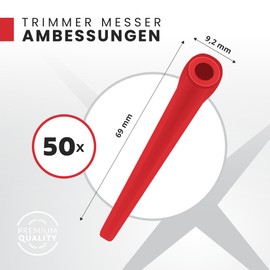FixedNow 50 x Grass Trimmer Blades Compatible with Gardena, Plastic Blade Trimmer Blades, Grass Trimmer Replacement Blade Accessories, Suitable for Gardena Accucut Smallcut Easycut Comfortcut and More