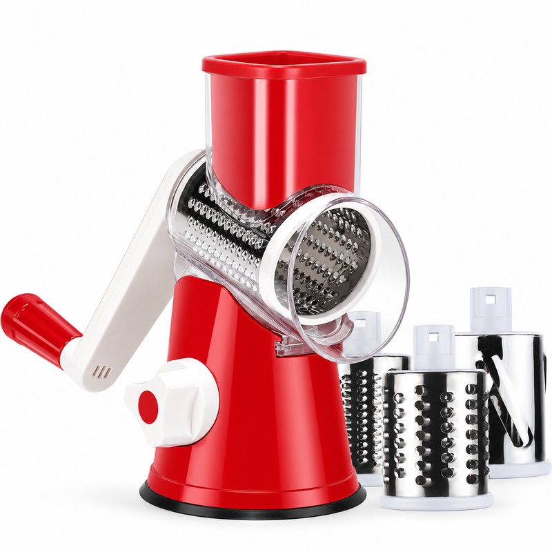 Rotary Cheese Grater for Everyday Food Prep – 3 Interchangeable