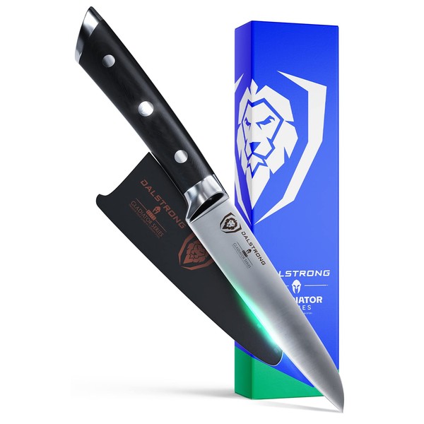 DALSTRONG Paring Knife - 3.5 inch - Gladiator Series Elite - Forged German High-Carbon Steel - Black G10 Handle Kitchen Knife - Sheath Included - Razor Sharp - NSF Certified